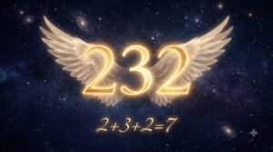 232 Angel Number: The 2-3-2 Pattern Decoded (Full Meaning) 2 232 angel number meaning guide with cosmic wings and numerology