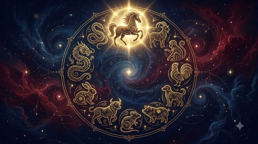 Chinese Zodiac guide with 12 animals and Year of the Horse 2026