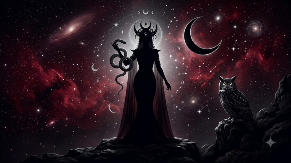 Lilith sign meaning guide with dark goddess and serpent
