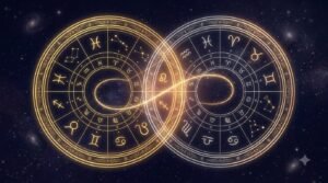 Synastry Chart Explained: Relationship Astrology Guide 2 Synastry chart explained guide with two overlapping zodiac wheels