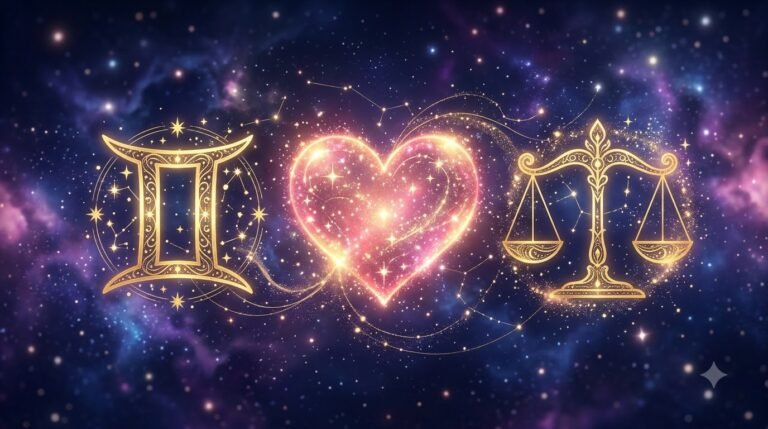 Zodiac crush calculator guide with constellation symbols and glowing heart