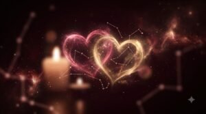 Zodiac Bedroom Compatibility: Intimate Chemistry by Sign (2026 Guide) 3 Zodiac bedroom compatibility guide with two intertwined hearts on burgundy cosmic background