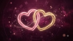 Zodiac Crush Calculator: Does Your Crush Like You Back? (2026 Guide) 3 Zodiac Magic crush calculator guide with two intertwined glowing hearts and zodiac symbols