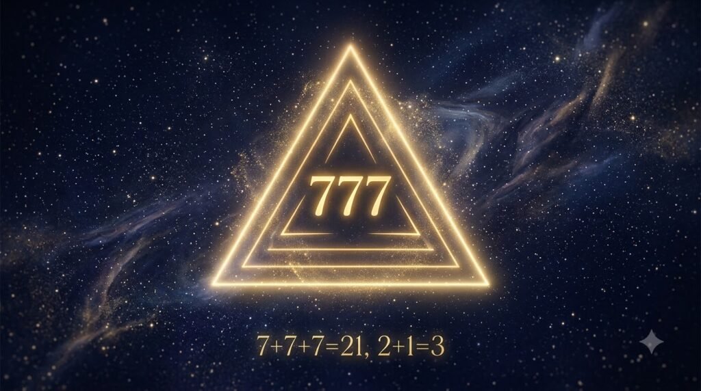 Angel number 777 triple alignment guide with cosmic trinity and numerology