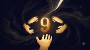Number 9 Numerology: Why You Belong Everywhere & Nowhere 2 Number 9 numerology — the giver's arc, surrounded by outstretched hands but never touched